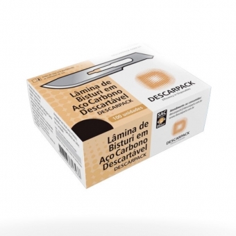Lâmina de Bisturi Aço Carbono Descarpack Estéril 100 un