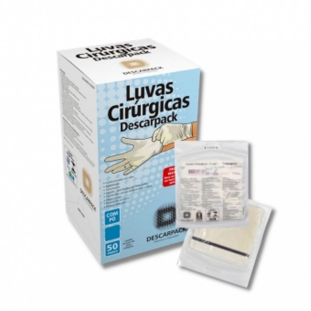 Luva Cirurgica Estéril Látex C Pó Descarpack  50 pares