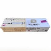 Seringa Descartável Luer Slip C Agulha Descarpack 100 Und