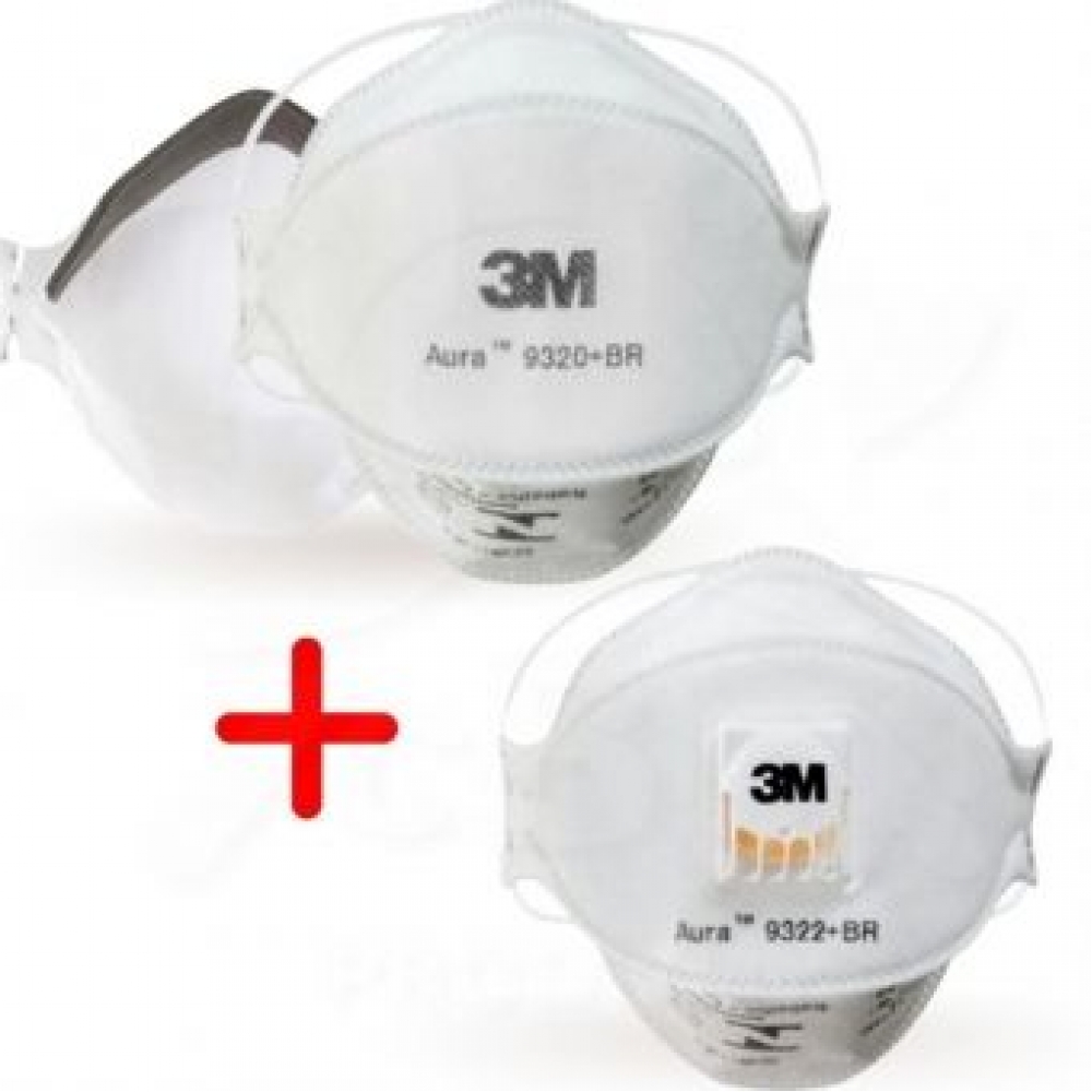 Máscara 3M  Aura 9320+br  + Máscara 3M 9322 Aura 3 painéis