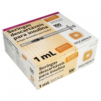 Seringa Insulina C Agulha Descarpack 13x0,45mm 1ml 100 Und