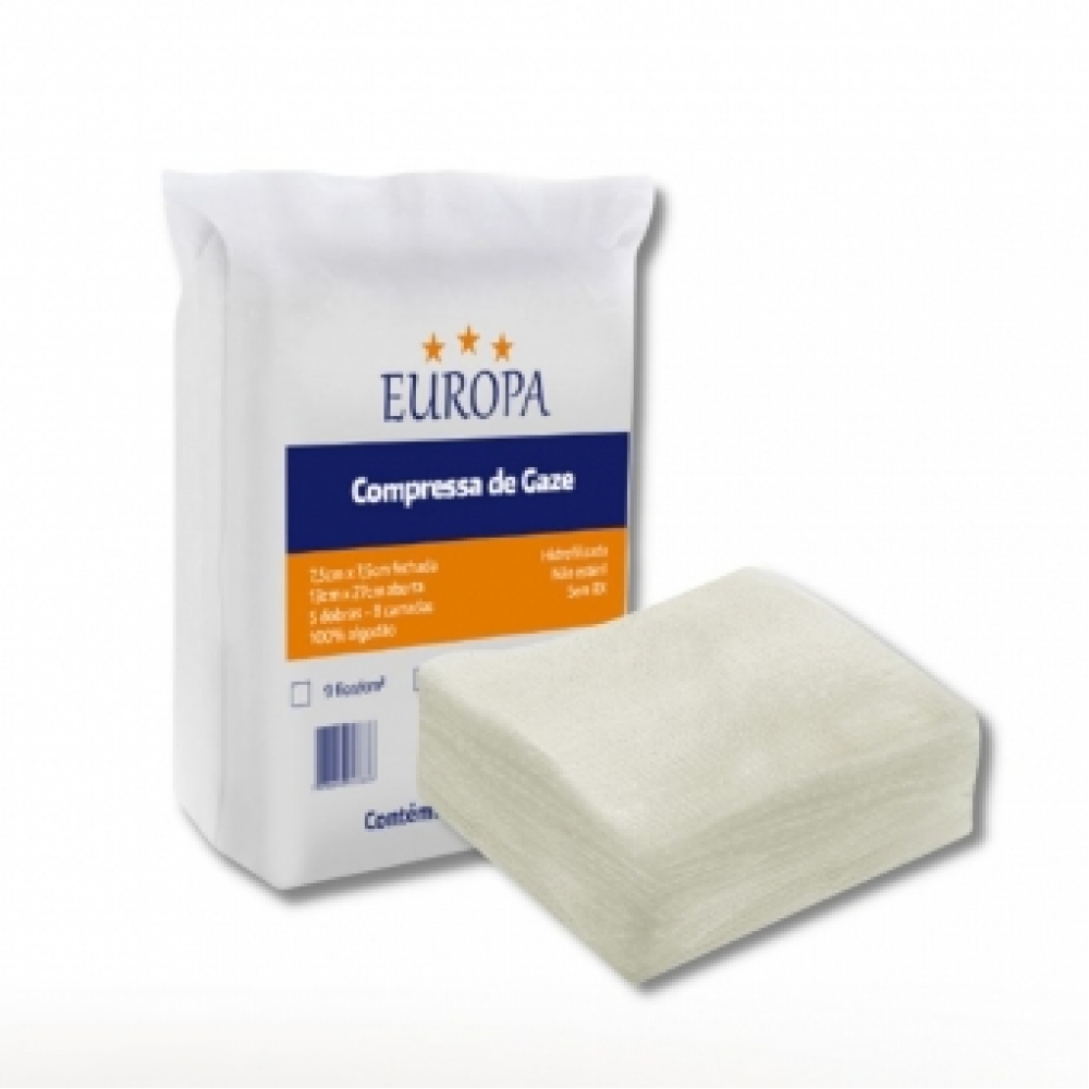 Compressa De Gaze 11 Fios Europa 1 Pacotes c 500 Un
