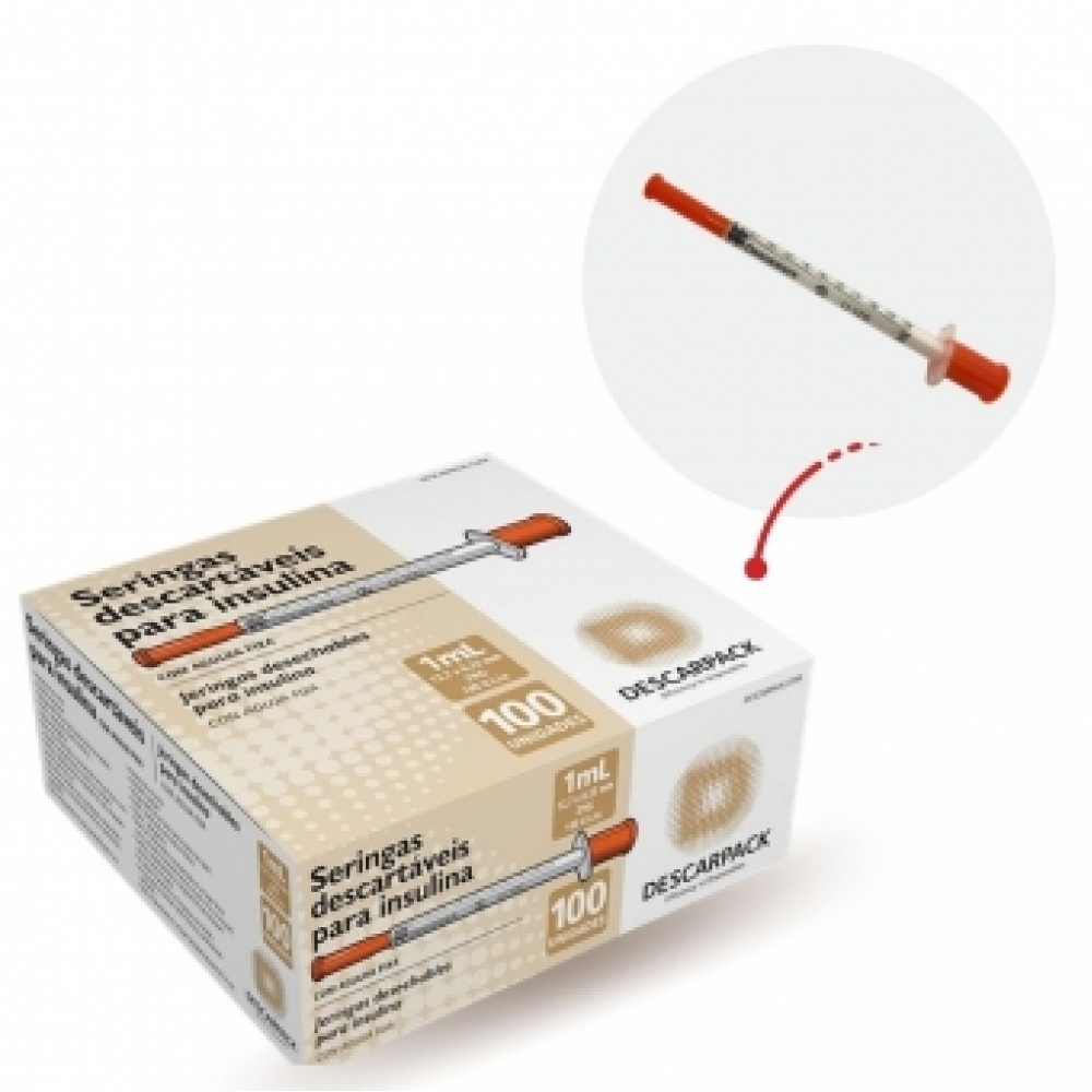 Seringa Insulina Botox C Agulha Descarpack 08x30mm 1ml 100