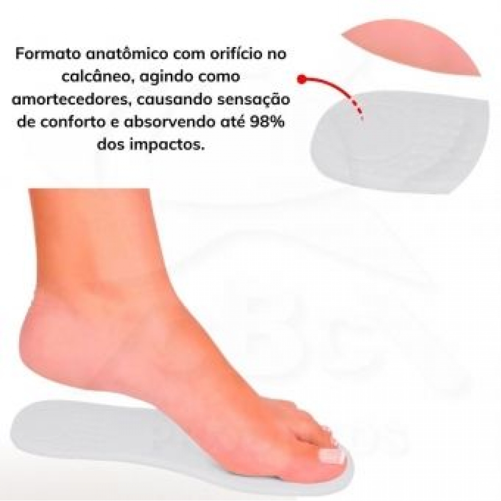 Palmilha 100% Silicone Anti Impacto TakeCare Inteira Lisa