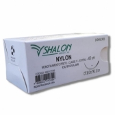 Fio Sutura Nylon Pret Shalon 45 cm 38 CIR TRG 3 24Un