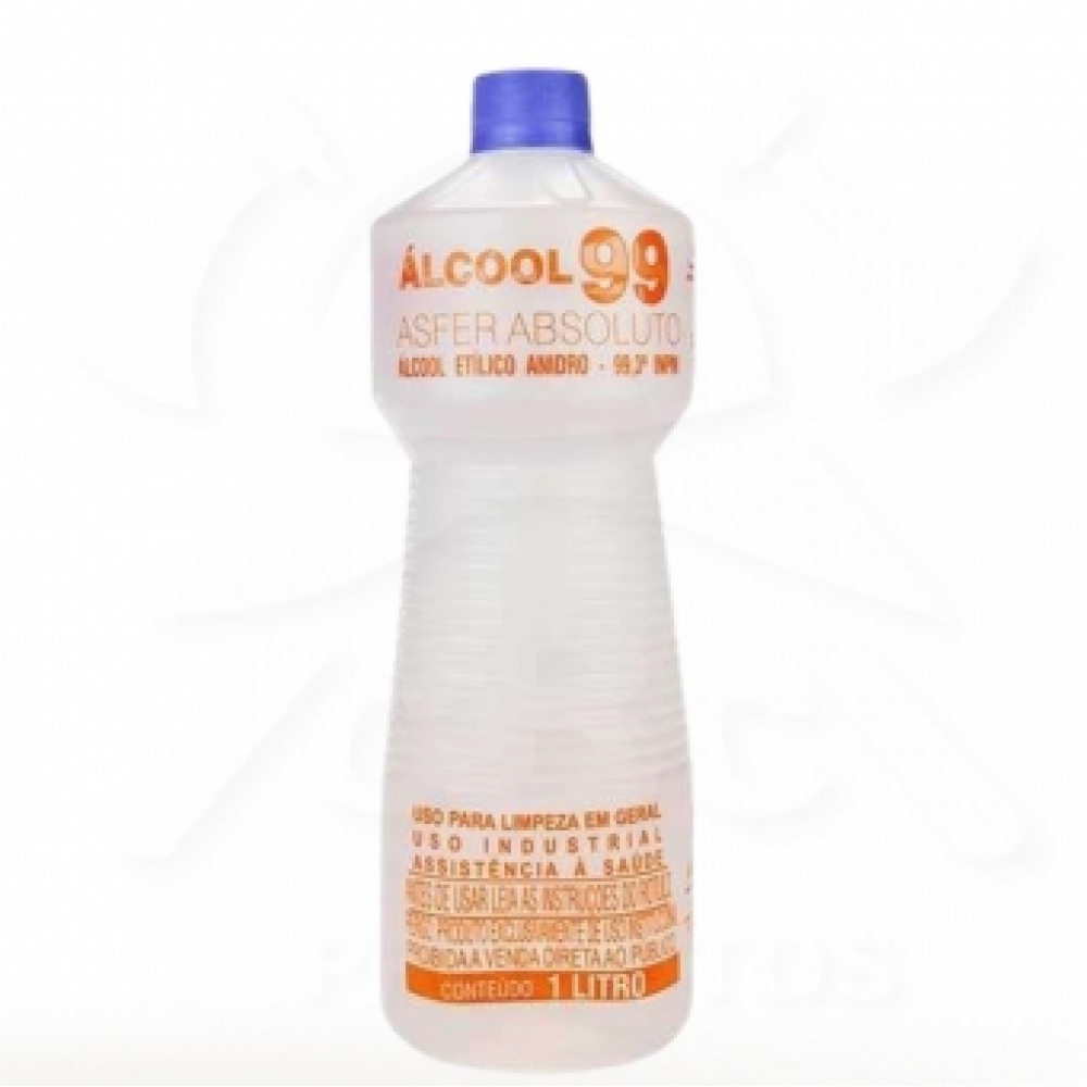 Álcool Líquido Etílico Anidro 99% inpm ASFER 1 Litro