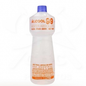 Álcool Líquido Etílico Anidro 99% inpm ASFER 1 Litro