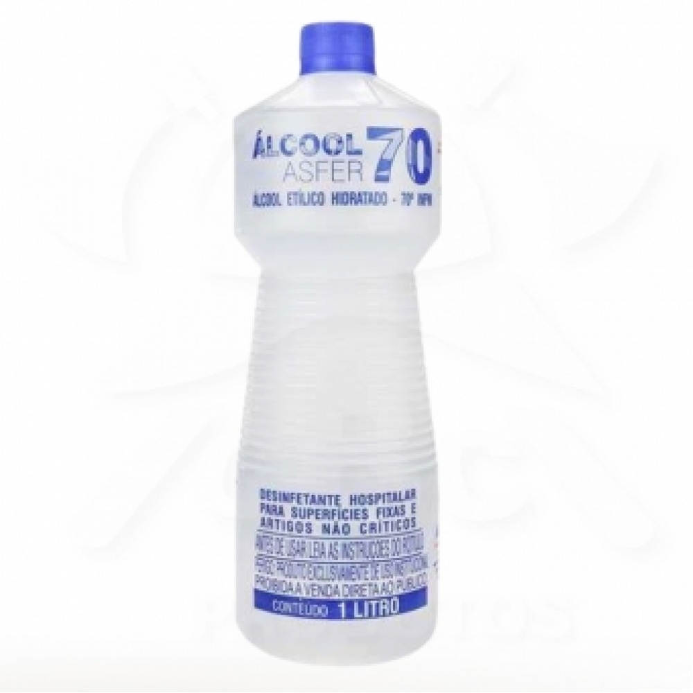 Álcool Líquido Etílico Hidratado 70% inpm ASFER 1 Litro