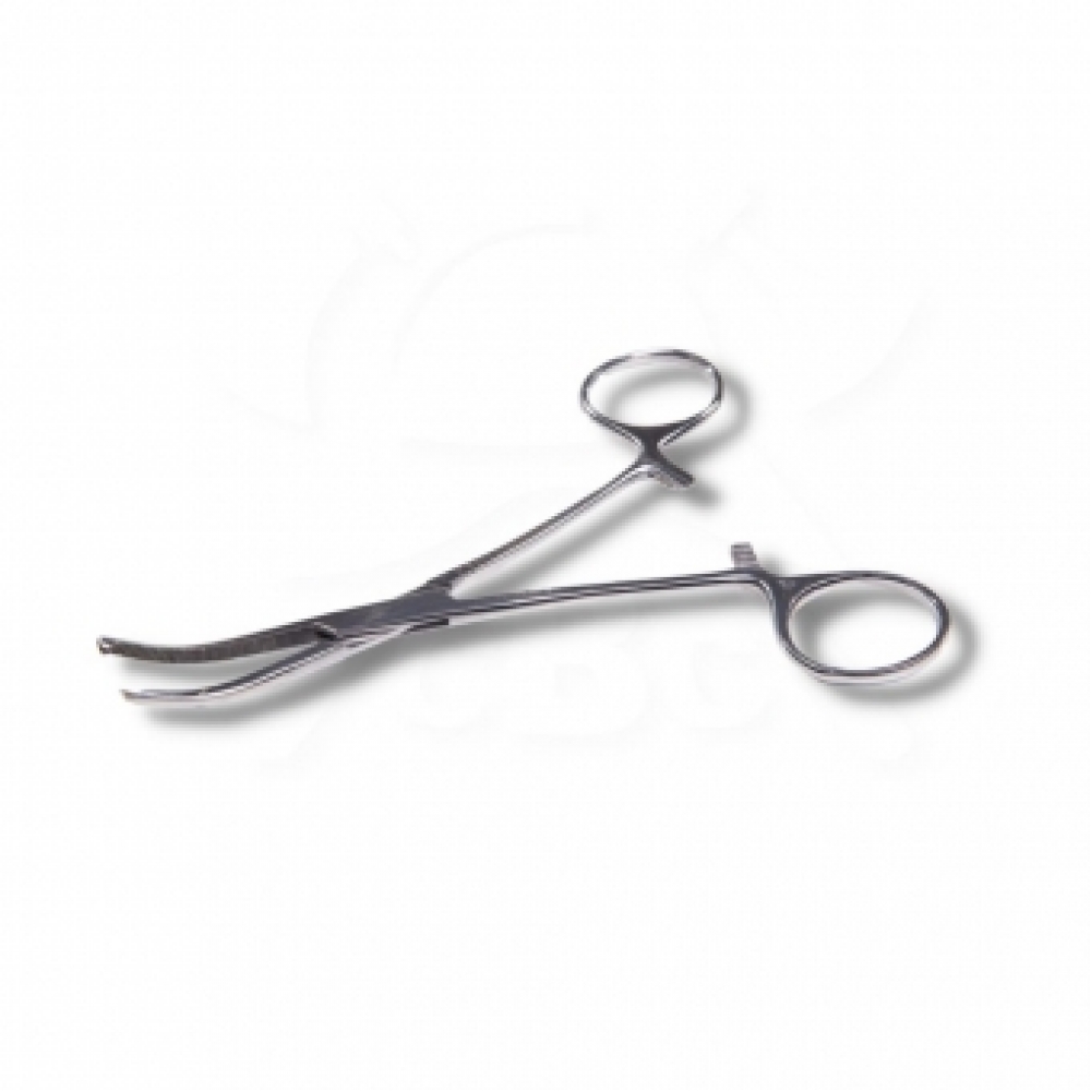 Pinça Kocher 1x2 Dentes Curva Weldon Aço Inoxidável