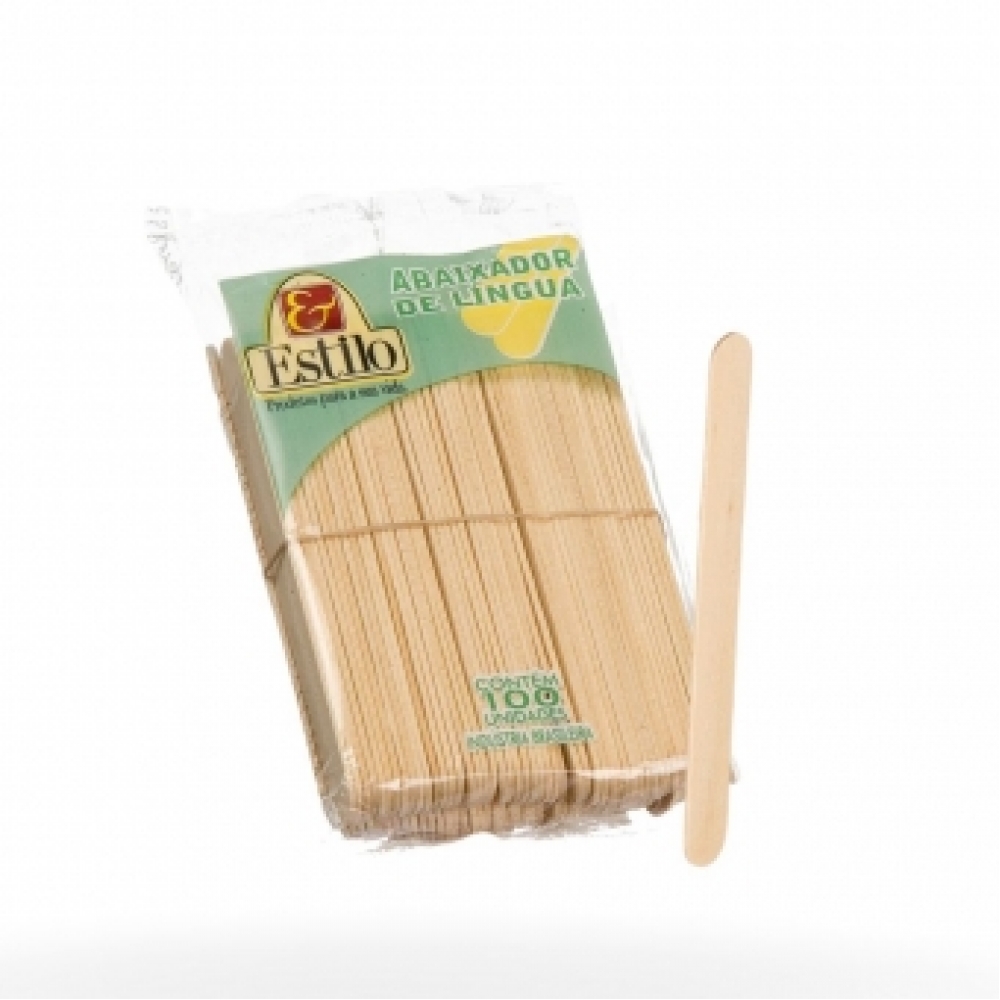 Palito abaixador de Língua Estilo Espátula Depilação 100un